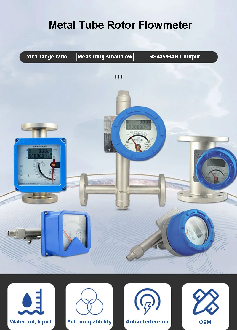 Explosion-proof Vertical or Horizontal Installation Metallic Rota Meter DN15-DN150 Metal Tube Float Rotameter Flowmeter