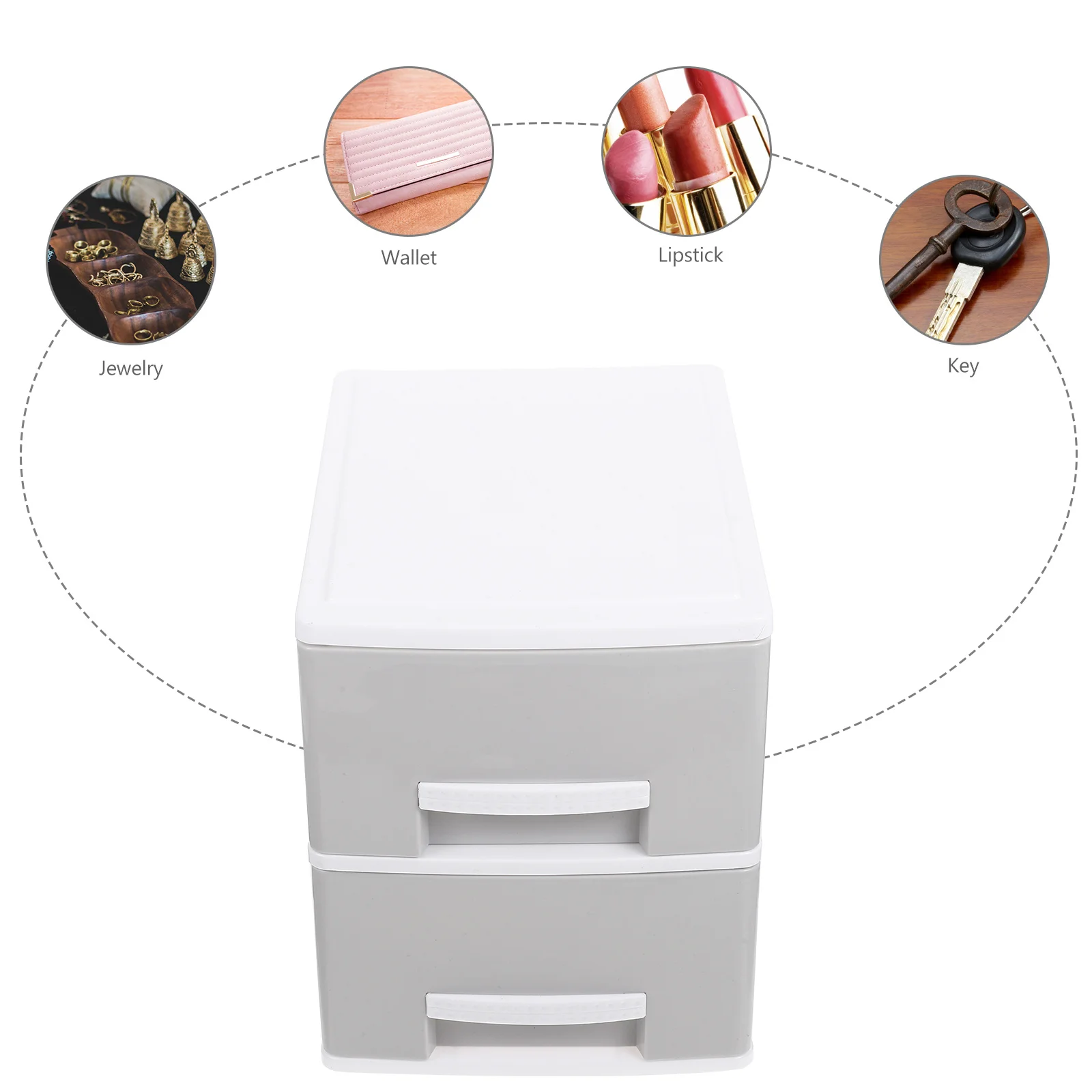 

Two Layer Desktop Storage Box with Drawer Design Organizer for Cosmetics Jewelry Office Supplies Home Organization Case