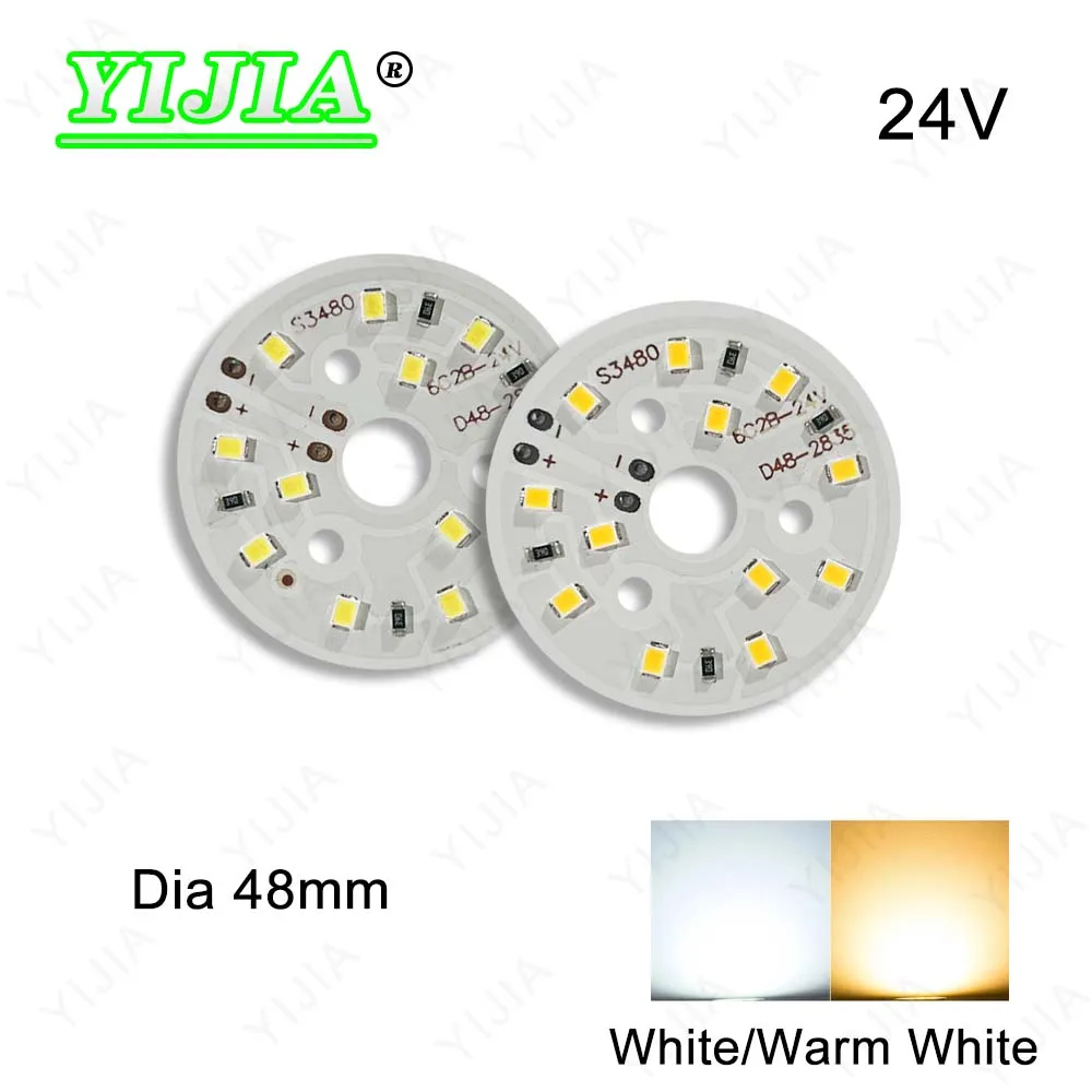 

10pcs DC24V SMD 2835 LED Light Board 3W 6W White Warm White Dia 48mm Lamp Bead Light Source Board For DIY Downlight Spotlight