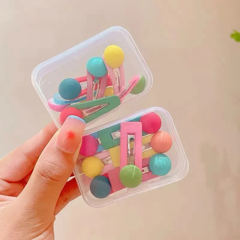 New Cute Sweet Colorful Candy Bean Hair Clips for Girls - Vibrant BB Barrettes, Kids' Bangs Side Clips in a Box, Adorable Gift image 2