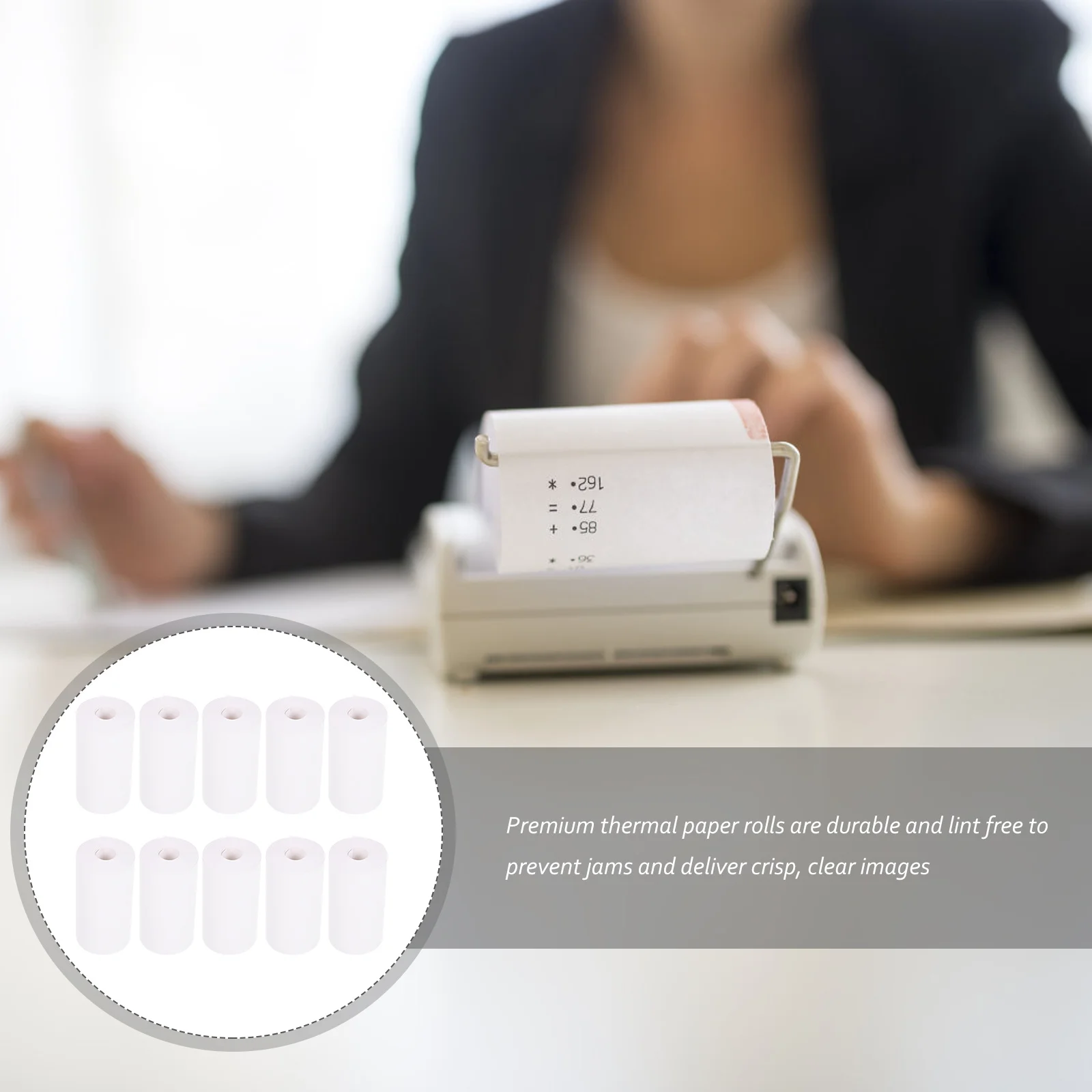 

10 Rolls Thermal Cash Register Paper Smooth Flat Surface Clear Printing No Damage to Printer Widely Used in Supermarket Hotel