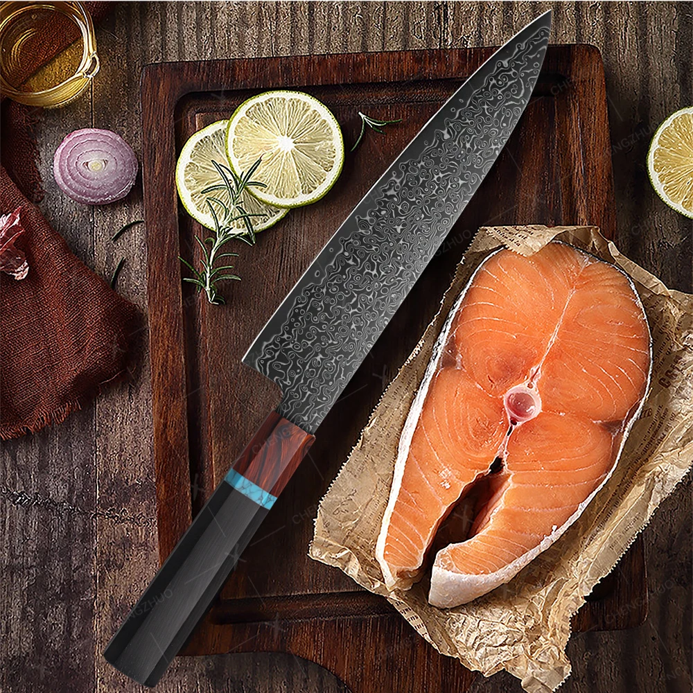 

VG10 Damascus Steel Knife Professional Japanese Chef Knife Slicing Meat Fish Fruit Kitchen Cleaver Knives with Gift Box