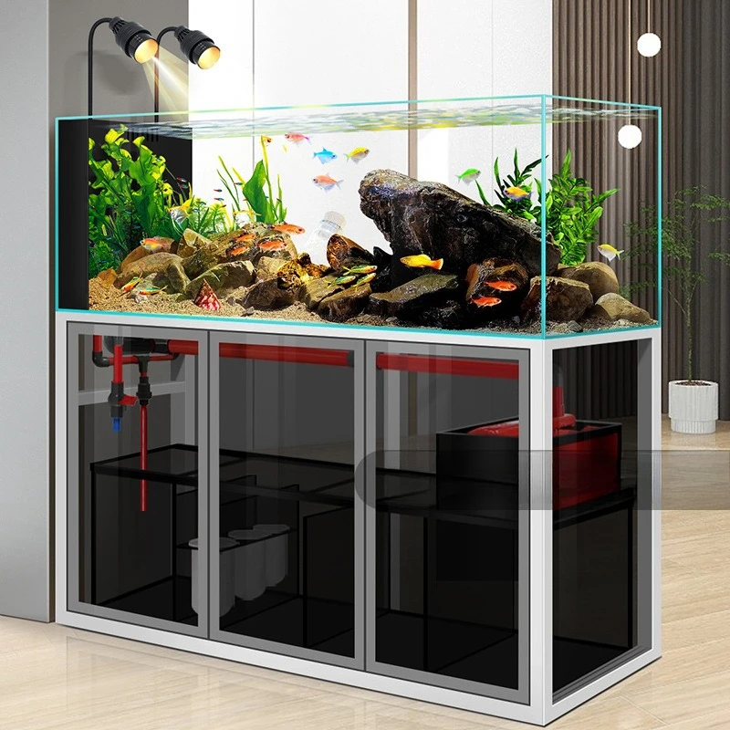 

DSA stream tank fish tank ultra-white glass bottom filter water-free living room home ecological landscaping native aquarium