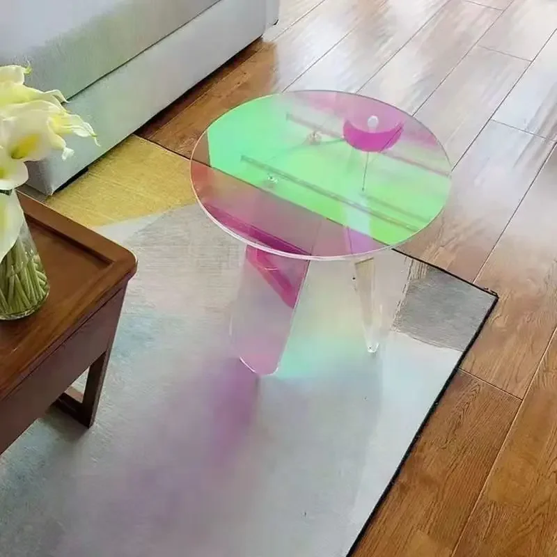 Nordic Style Small Coffee Table Transparent Acrylic Creative Colorful Side Table for Living Room Simple And Beautiful Design