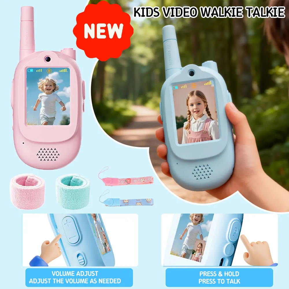 

Video Walkie Talkies for Kids 2 Pack Video Chat & Voice Changer Walkies Talkies with WatchStraps Outside Gifts for Boys Girl