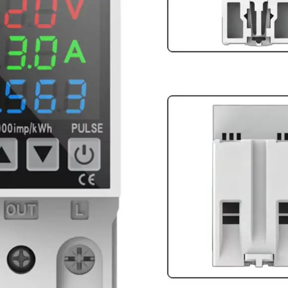 Digital Three Display Metering Timer Protector 63A Over Under Voltage Current Protection Device For DIN Rail Industrial Circuit