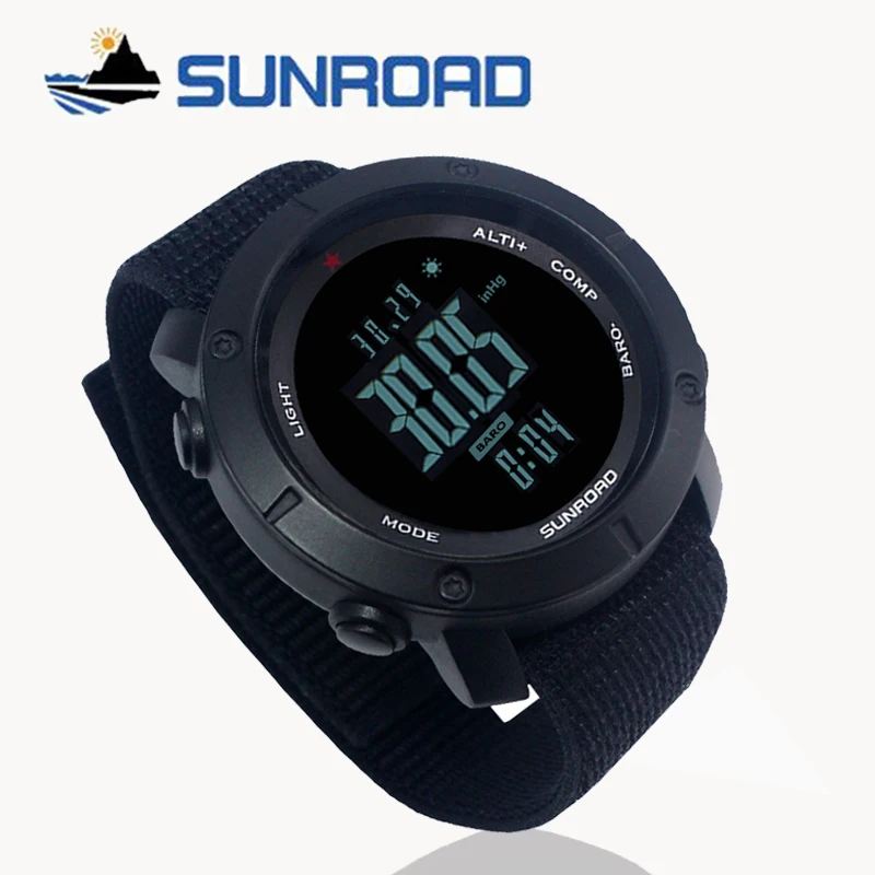 SUNROAD New Men's Watches Digital Waterproof Sport Reloj Altimeter Barometer Compass Stopwatch Hiking Swimming Camping