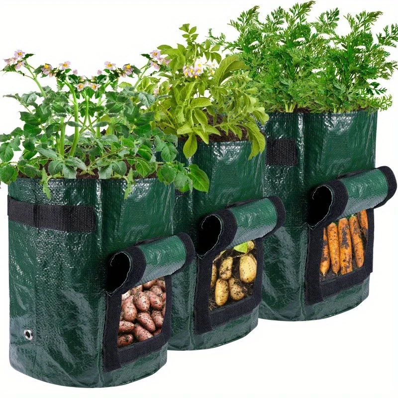 Potatoes Grow Bags 3/5/7/10 Gallon Gardening Plant Growing Bags For Potato Tomato Carrot & Other Vegetable Planter Container