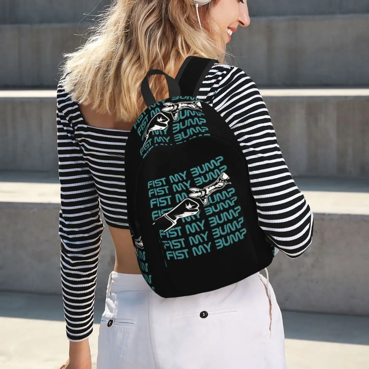 Fist My Bump Graphic - Retro Funny Hand Gesture Backpack Hot Sale Daypack Kids BookBag School Bag Shoulder Bags for Men Women
