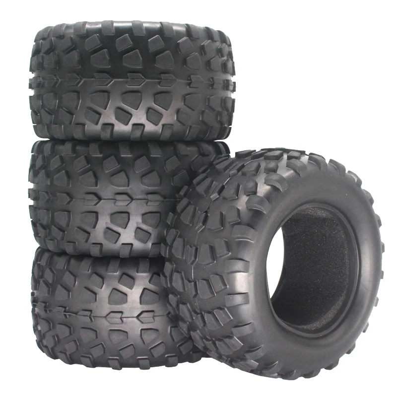 

4-Pack 1/10 HSP RC Monster Truck Tires - Wear-Resistant Plastic Tyres 115MM/128MM for 94111 94188