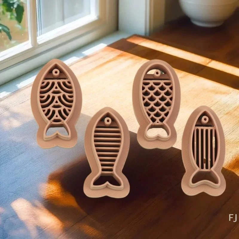 [YU] 1/4 قطعة لطيف الأسماك بوليمر كلاي القاطع لينة السيراميك الفخار DIY بها بنفسك الطين أقراط قالب قطع المجوهرات