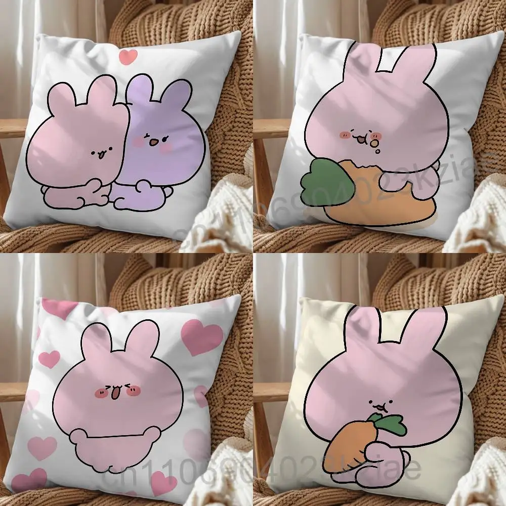 

soft round Naughty Rabbit Asamimichan Pillow Case Living Sofa Cushion Cover Suitable For Home Bedroom Room Decoration