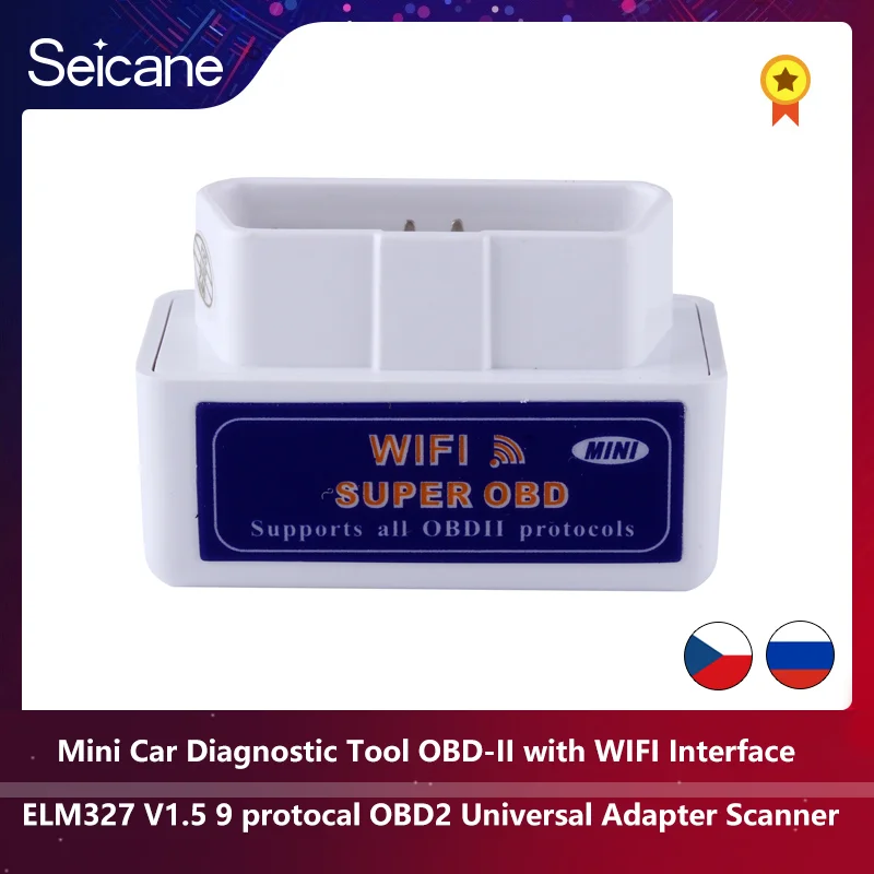 

Диагностический сканер Seicane OBD2, устройство диагностики OBD-II с Wi-Fi интерфейсом