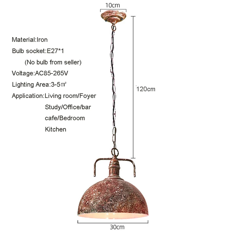 American Industrial Retro Old Iron Crafts Chandelier Light Cafe Dining Room Pendant Lamp Barber Shop Showroom Bar Kitchen Light