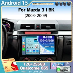 Android 15 For Mazda 3 I BK 2003 - 2009 2K QLED Android Car Radio Multimedia Video Player GPS Stereo CarPlay 4G Head Unit