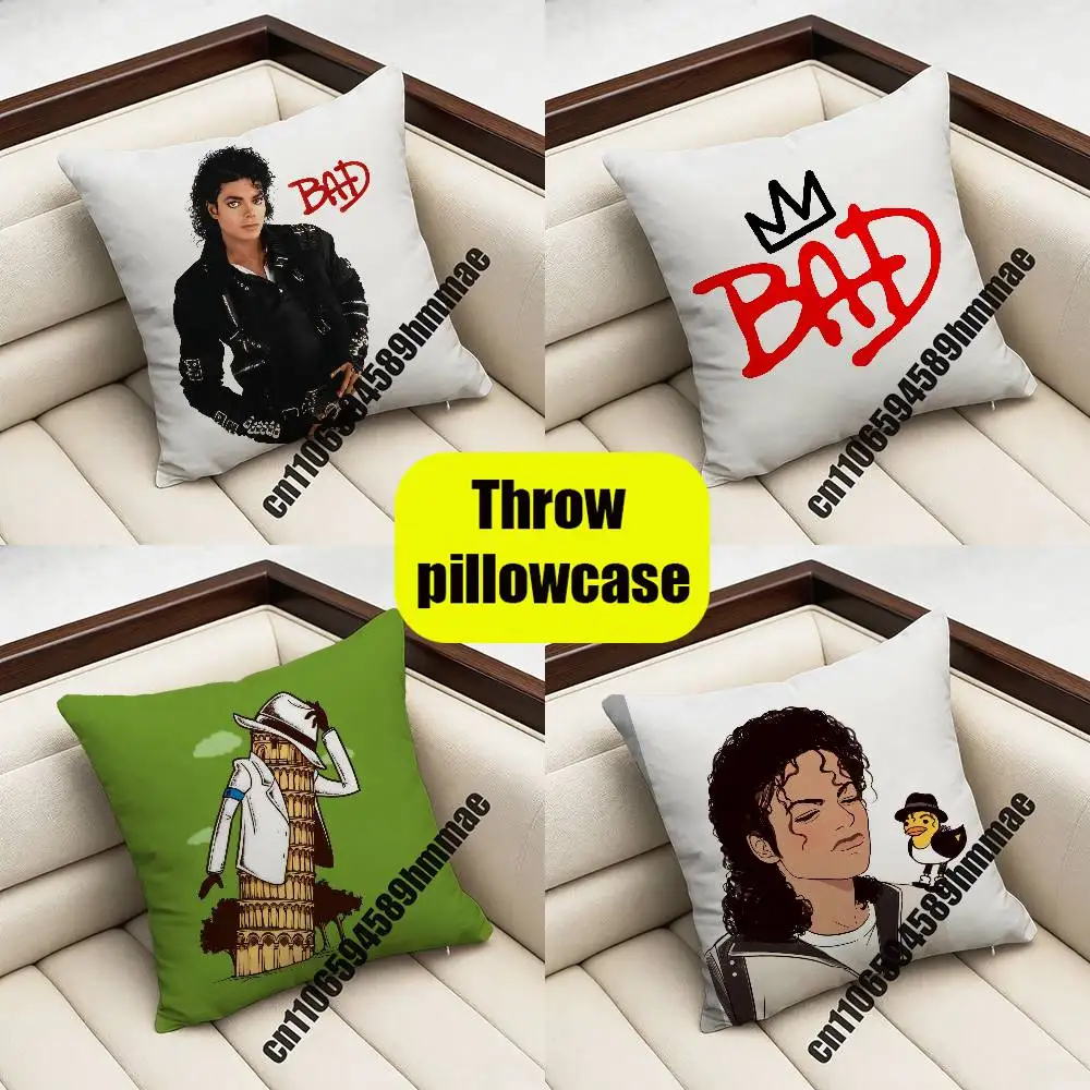 

For M-Michael J-Jackson Bad Throw Pillow Case Sham 45x45cm 35x35cm Square Home Pillowcase Cushion Cover