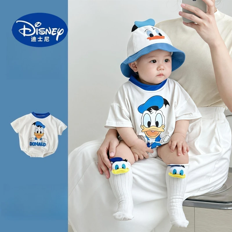 

Disney 3-6-9-12 Month Summer Triangle Bodysuit Sets, Soft Cotton Breathable Rompers for Baby Boys & Girls