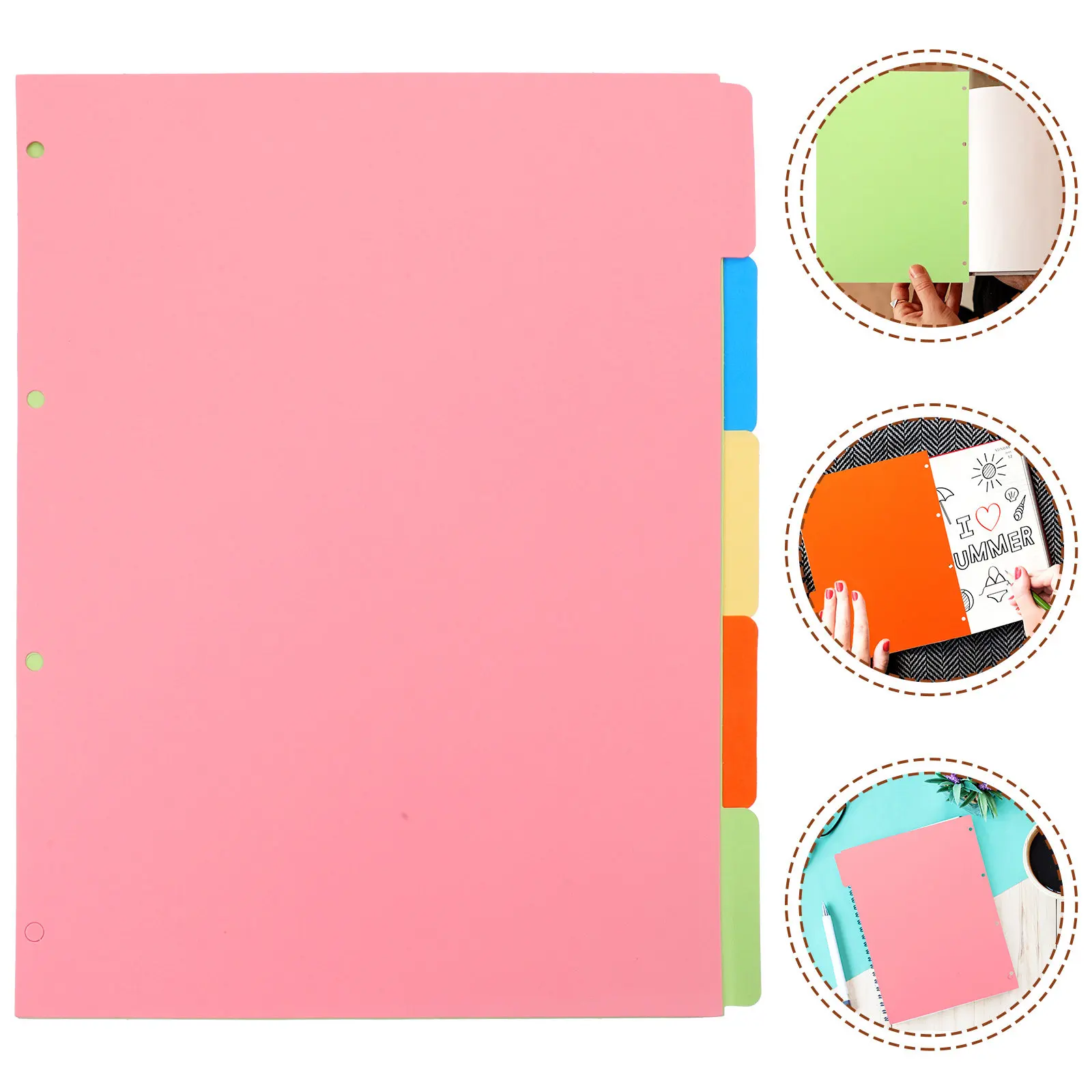 2Sets Premium Paperboard Binder Dividers 4-Hole Colored Index Tabs for Lever Arch Files Notebooks Reports Journals Diaries A4