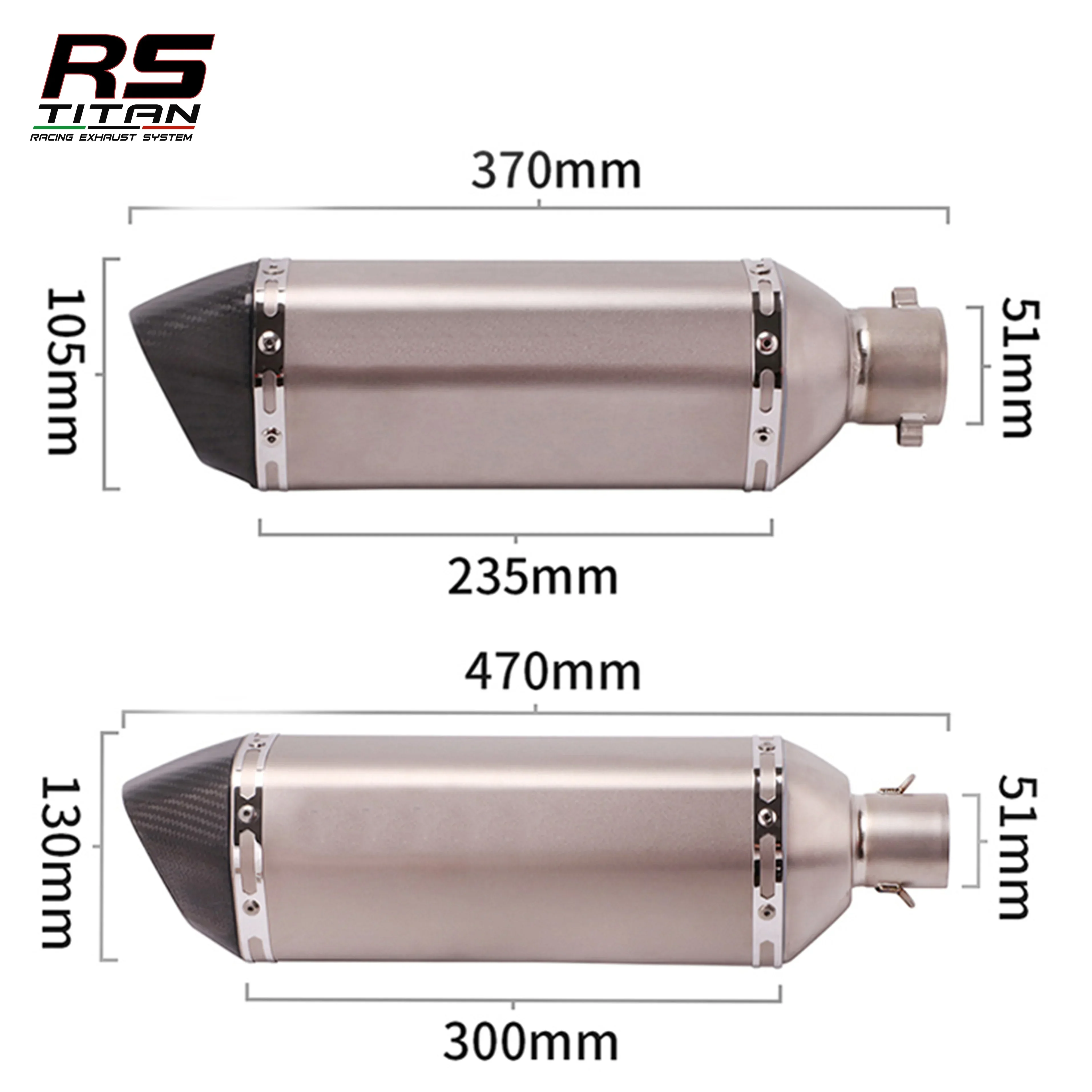 Motorcycle Modified Tailpipe Oblique Port 2-layer NINJA400 650 R3 Spring Wind 250SR