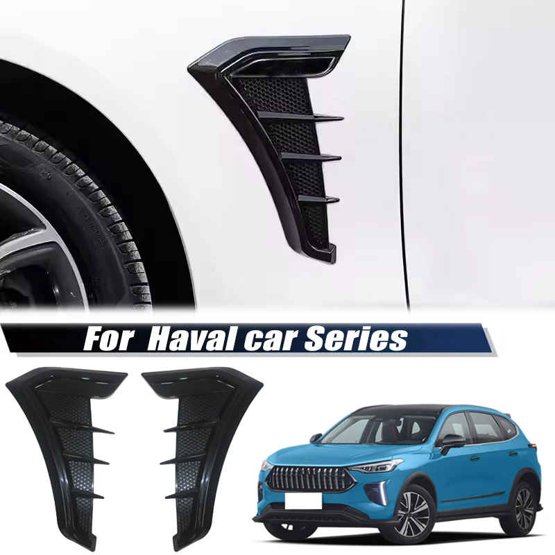 2pcs Carbon Fiber Black Car Hood Air Intake Vent Cover Stickers For Haval H6 H9 F7 F7x Jolion Dargo Big Dog M6 H2 H4 H7 F5