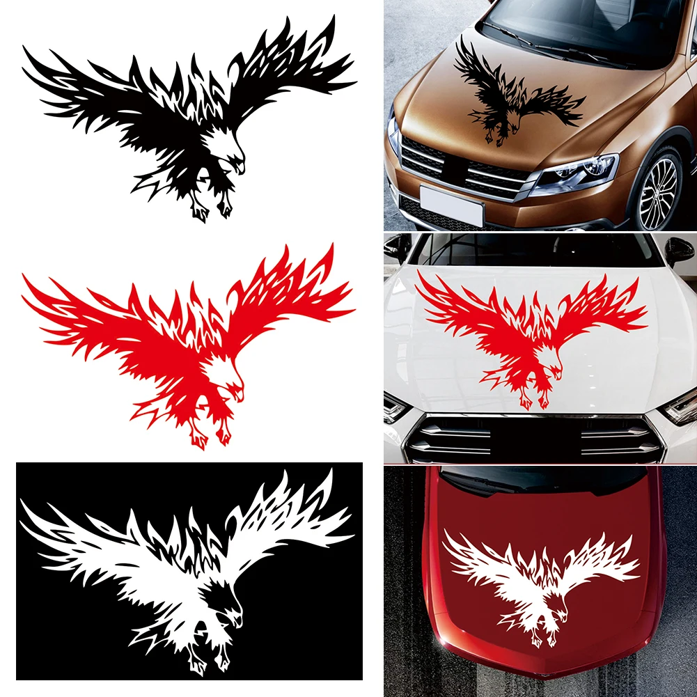 

new Car Hood Eagle Decal Flying Wings Eagle Tribal Pattern Truck Suv Body Sticker Bird Wings Sticker Auto Decoration Accessories