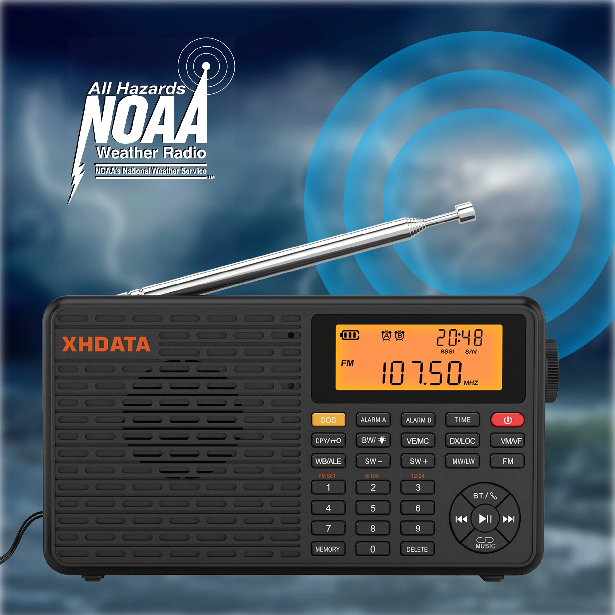 D109 FM SW MW LW Portable Radio receiver Rechargeable Full Band Radio Speaker Multifunctionele Bluetooth Mp3-ontvanger