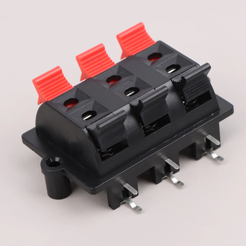 For WP6-3B 6 Way Spring Push Release Connector Speaker Terminal Block Load Spring Audio Speaker Terminals Plug Socket Clip