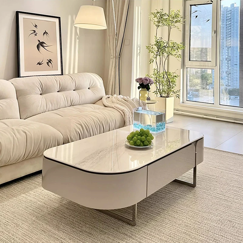 

Creative Storage Coffee Table European Elegant Exquisite Glamour Table Trendy Modern Mesitas De Noche Living Room Furniture