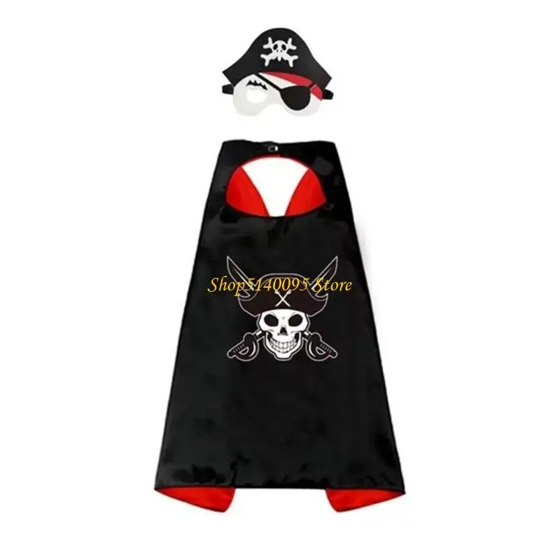 DXAE PIRATE Kostuum voor kinderen, kinderpiratencosplay set piratencapes en masker