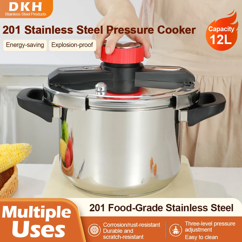 

Fenghui 12L Stainless Steel Large Pressure Cooker Heavy Duty Safe Even Cooking Gas & Induction Compatible