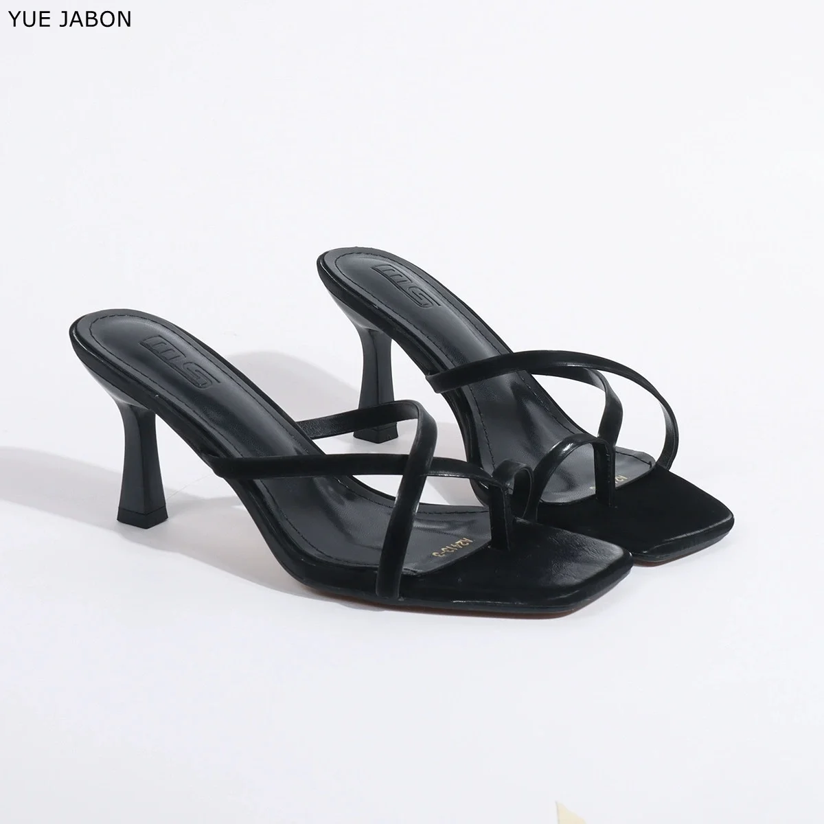 

Black Summer Women Clip Toe Slippers Apricot Comfort Middle Heel Slides Shoes Ladies Casual Dress Street Style Sandalis
