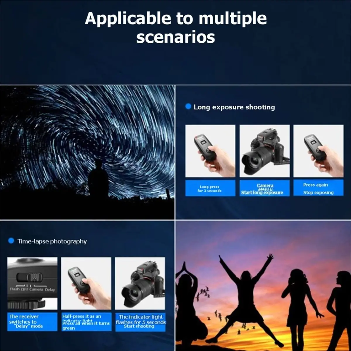 FC-16 2.4G Wireless Camera Shutter Studio Flash Trigger with Dual Receivers for DSLR Mirrorless Cameras