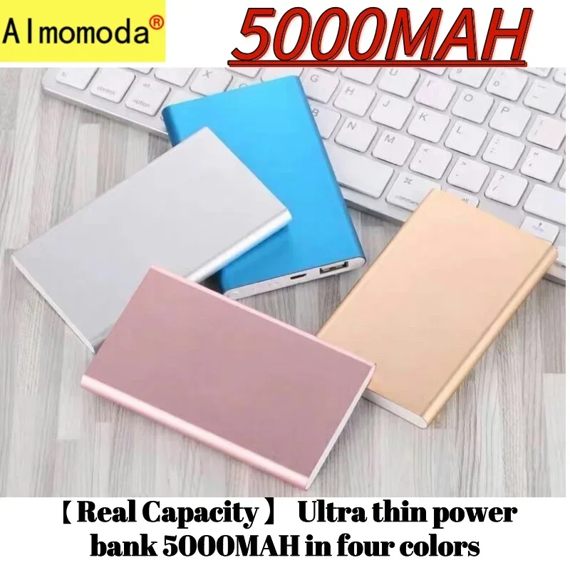 4 colors [real capacity] Ultra thin power bank 5000mAh universal charger for mobile phones, convenient to carry, popular mobile