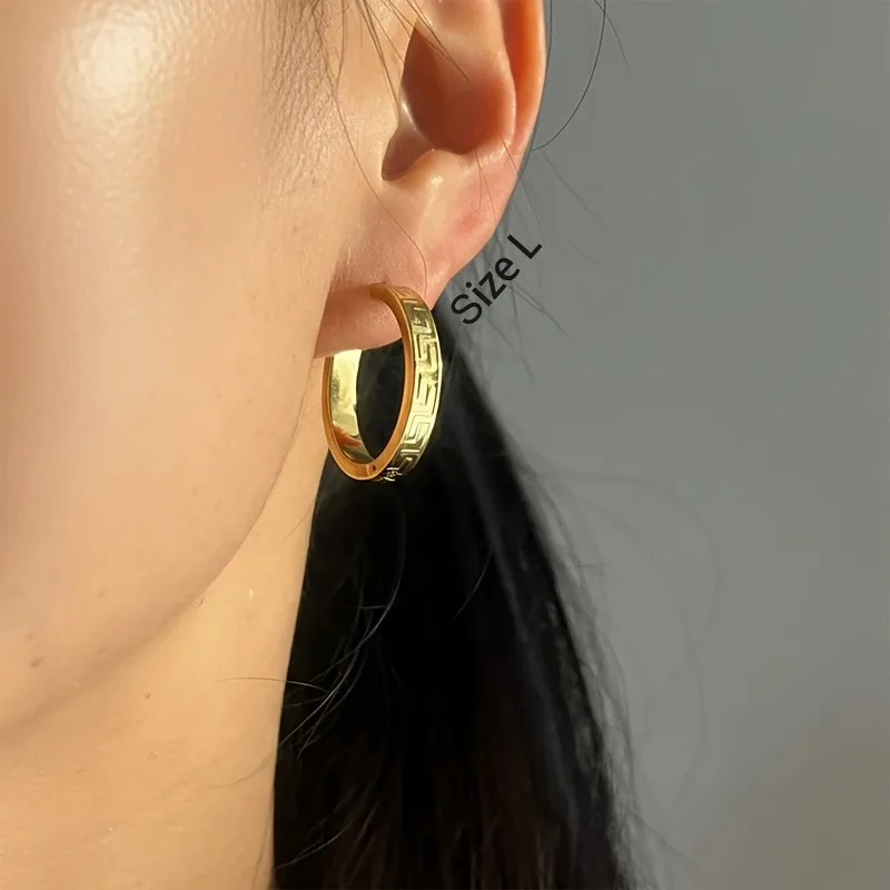 Light Luxury 18K Gold Plated EarringsHypoallergenic 316LStud Earrings14mm Delicate EarringsAnti-Wear and Anti-FadeUnisex Jewelry view 3