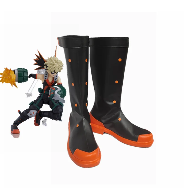 

My Hero Academia Katsuki Bakugou Anime Cosplay Shoes Halloween Boots Custom Made