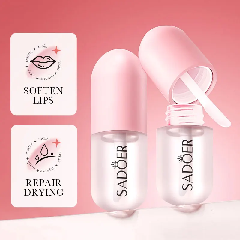 SADOER Plump Lip Oil Lips Plumper Moisturizing Nourishing Brightening Hydrating Lipstick Lips Skin Care Cosmetics