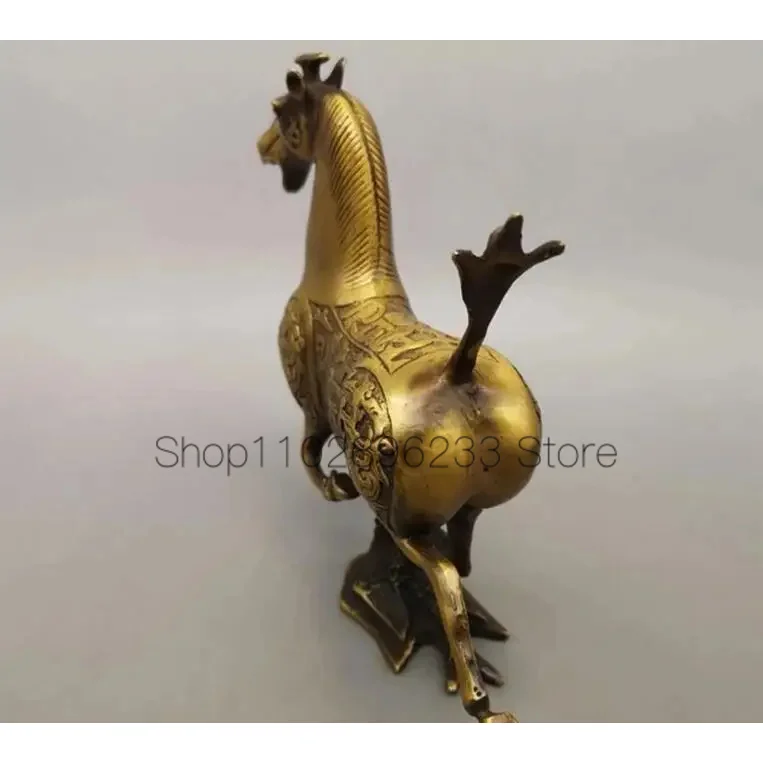 Copper Statue Wholesale of pure copper horse, flying swallow, twelve zodiac horses, ornaments, living room, brass horse, ornamen