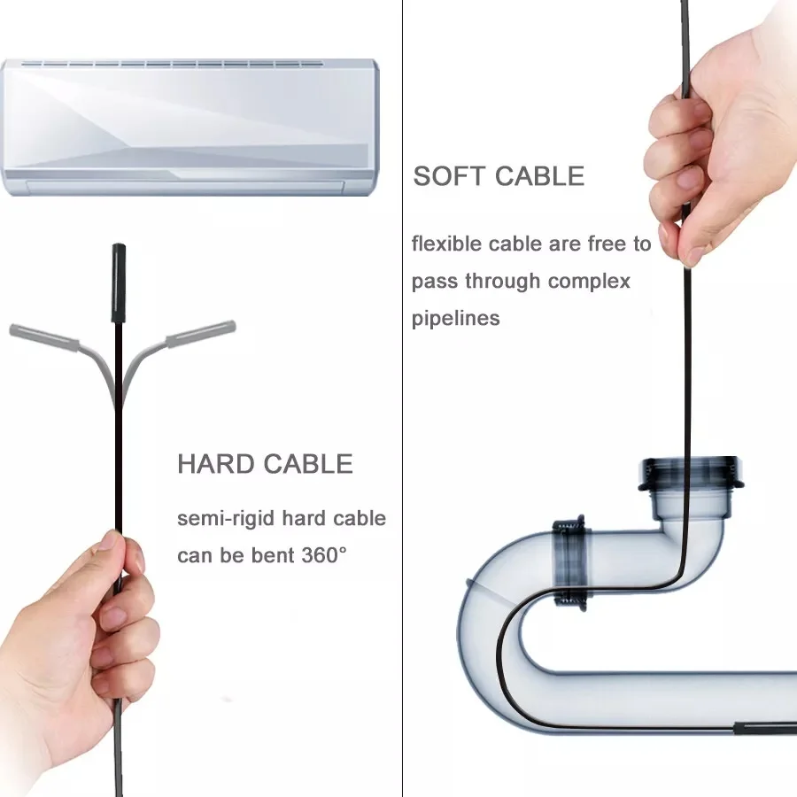 3 في 1 8 مم 1080/1200P HD المنظار الصناعية مع 8 مصابيح LED كاميرا USB صغيرة Borescope IP67 مقاومة للماء لنظام أندرويد/الكمبيوتر