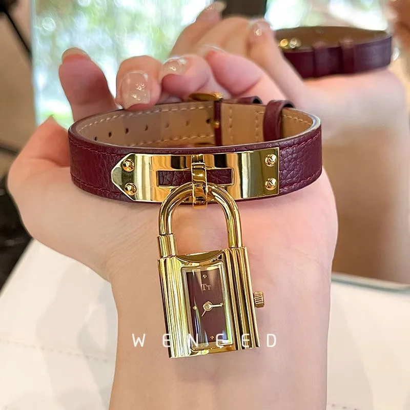 Charm Stainless Steel New Women's Watch Chain Watch Genuine Leather Vintage Quartz Watch Fashion Small Gold Watch