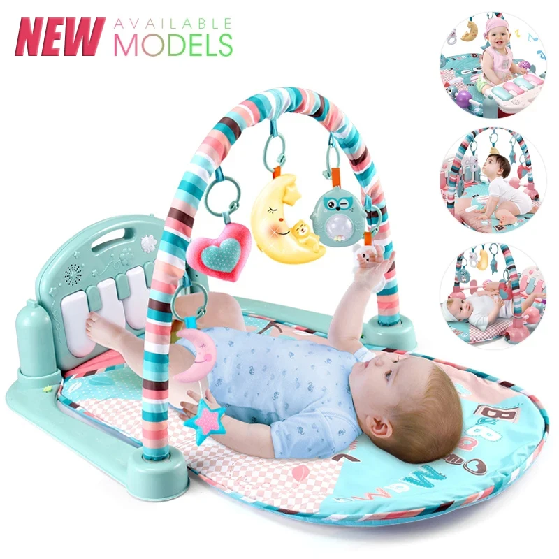 עמדת כושר לתינוקות עם מוזיקה, משחק בחדר כושר, צעצועי פעילות לתינוקות חדשים, פסנתר זחילה, שמיכת פדלים, משחק פדלים, חינוך מוקדם, מתנות לגילאי 0-36 חודשים