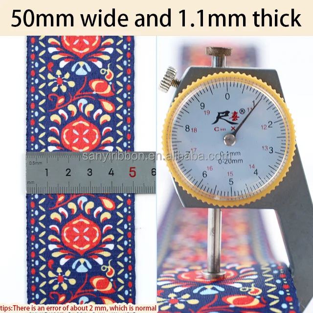 2-inch Wide Polyester Webbing Strap Colorful Design Printed Webbing Clothing Accessory Guitar Strap Webbing