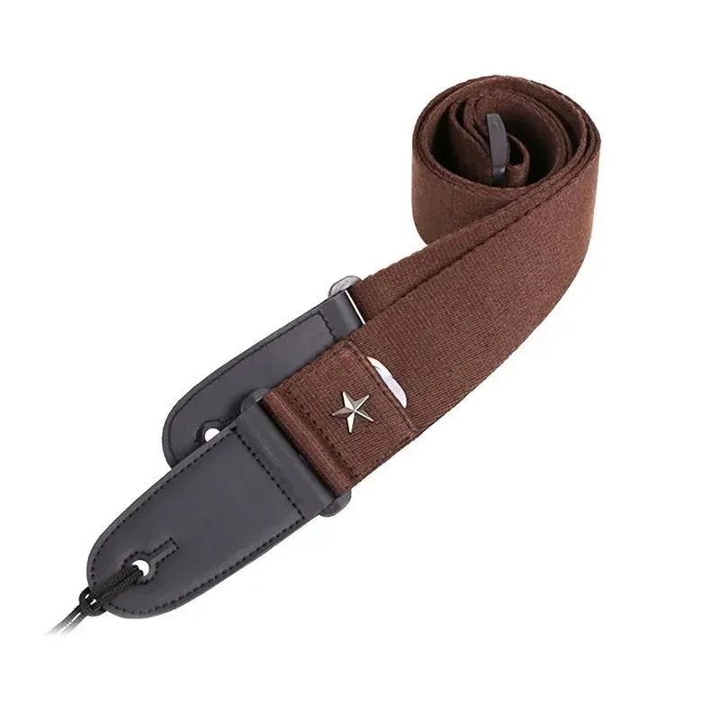Wear Resistant Acoustic Bass Thicken Shoulder Belt Parts Anti Slip Adjustable Length Guitar Strap Star Embellish Soft Durable