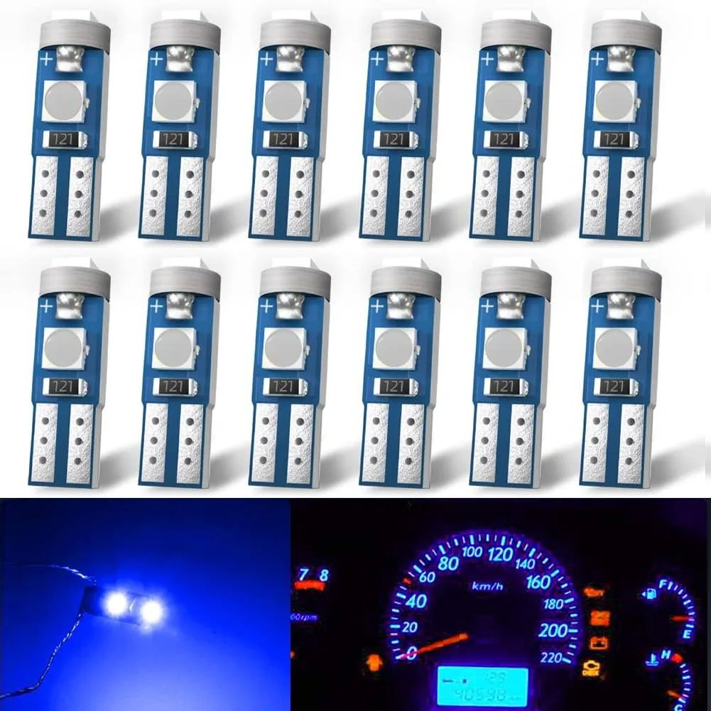 1000PCS  T5 W3W  W1.2W 3SMD 3030 chips Car Motorcycle Dashboard Warming Indicator Light Wedge Instrument Lamp Signal Bulbs White