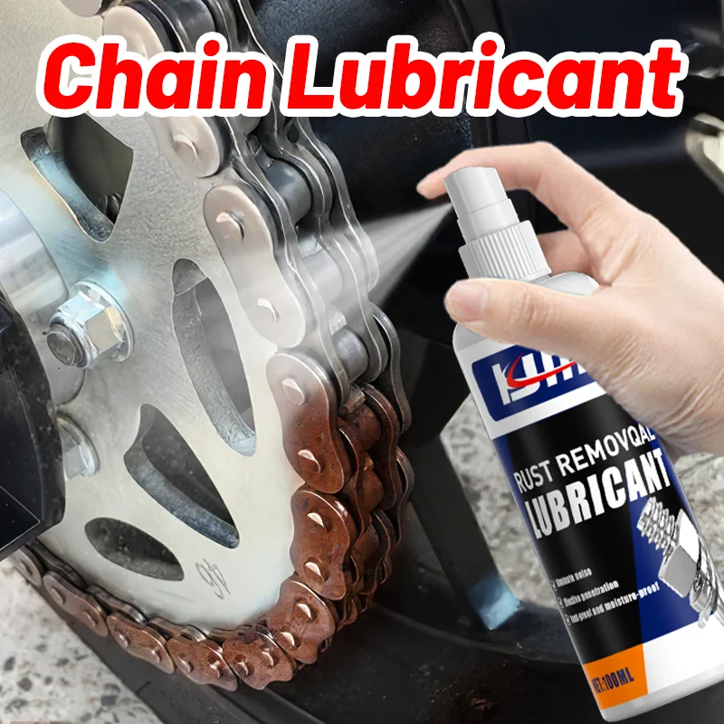 Spray lubrificante per catena moto da 100 ml: rimozione ruggine, lubrificazione, protezione duratura, facile applicazione per catene bici