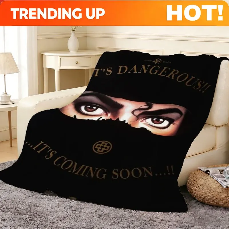 Customize Michael Danger Warning Printed Flannel Blanket. This Printed Flannel Blanket Is Soft, Warm, Lightweight, and Durable.