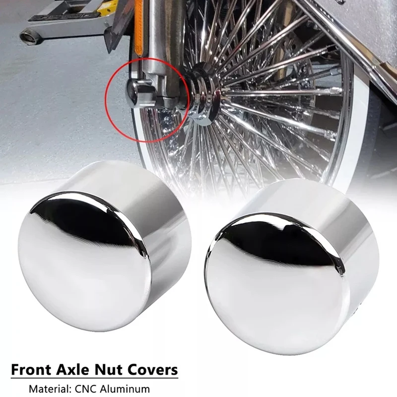 Coperture cromate per tappo asse anteriore per Dyna Street Bob Electra Street Glide