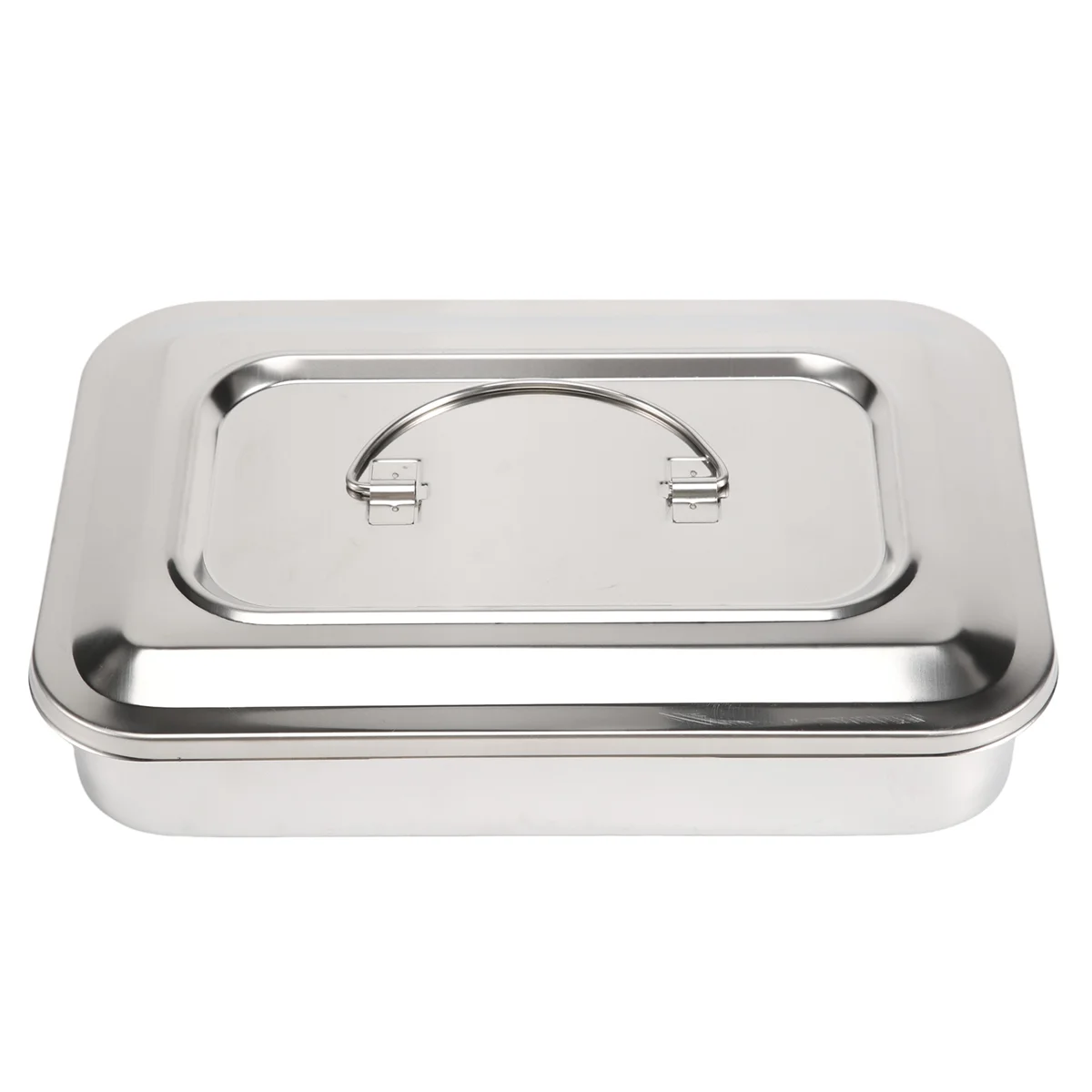 Stainless Steel Container Organizer Box Instrument Tray To Storage Box With Lid Tools Cans - 9 inches No hole