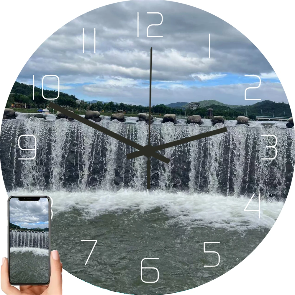 Custom Photo Wall Clock For Living Room Bedroom Kitchen Acrylic DIY Hanging Silent Watch CHristmas Birthday Valentine's Day Gift