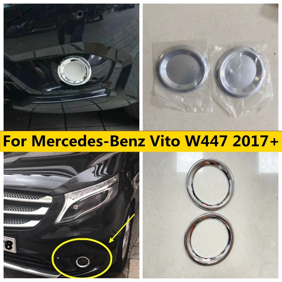 

ABS Chrome Front Fog Light Lamp Decoration Frame Cover Trim Fit For Mercedes-Benz Vito W447 2017 - 2023 Car Accessories