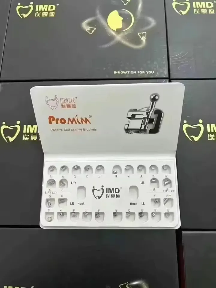Dental Orthodontic Metal Bracket IMD ProMIM Passive Self-locking Bracket 0.022 Slot 7-7 Mesh Base With 3 Strap Hook 20PCS/box